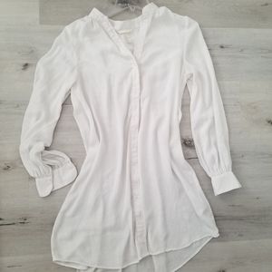 ❤️ H&M White Button Down Long Sleeve Dress EUC